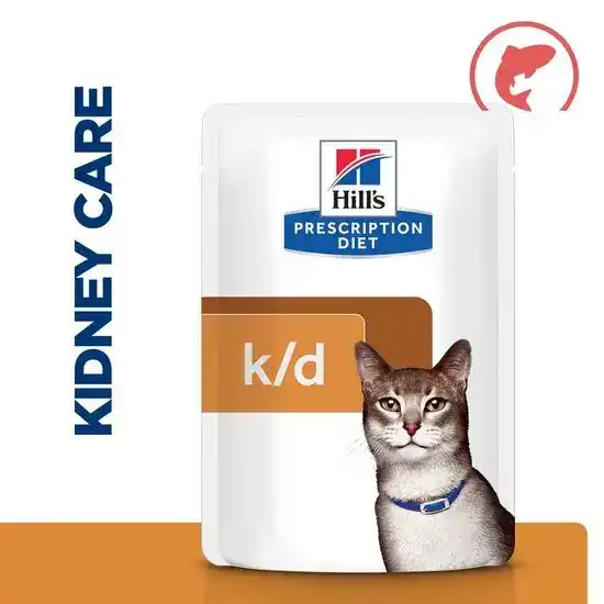 Hill's PRESCRIPTION DIET k/d Kidney Care Wet Cat Food with Chunks in Gravy with Salmon 85g Pouches 15816