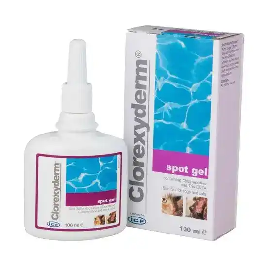 Clorexyderm Antibacterial Antifungal Spot Gel for Dogs & Cats 100ml 3639