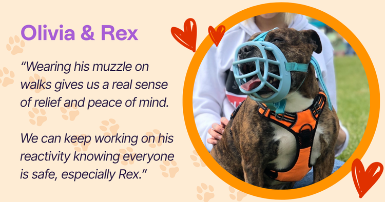 Olivia tells us how wearing a muzzle has impacted her dog, Rex.